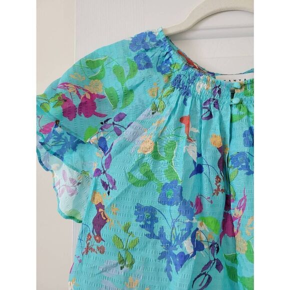 TANYA TAYLOR Eve Printed Ruffle Blouse $298 S - Picture 2 of 9